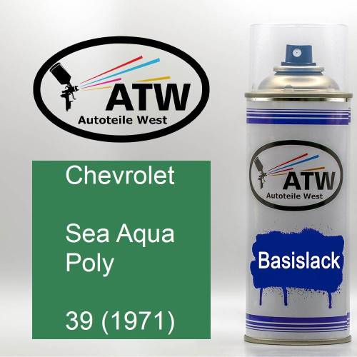 Chevrolet, Sea Aqua Poly, 39 (1971): 400ml Sprühdose, von ATW Autoteile West.